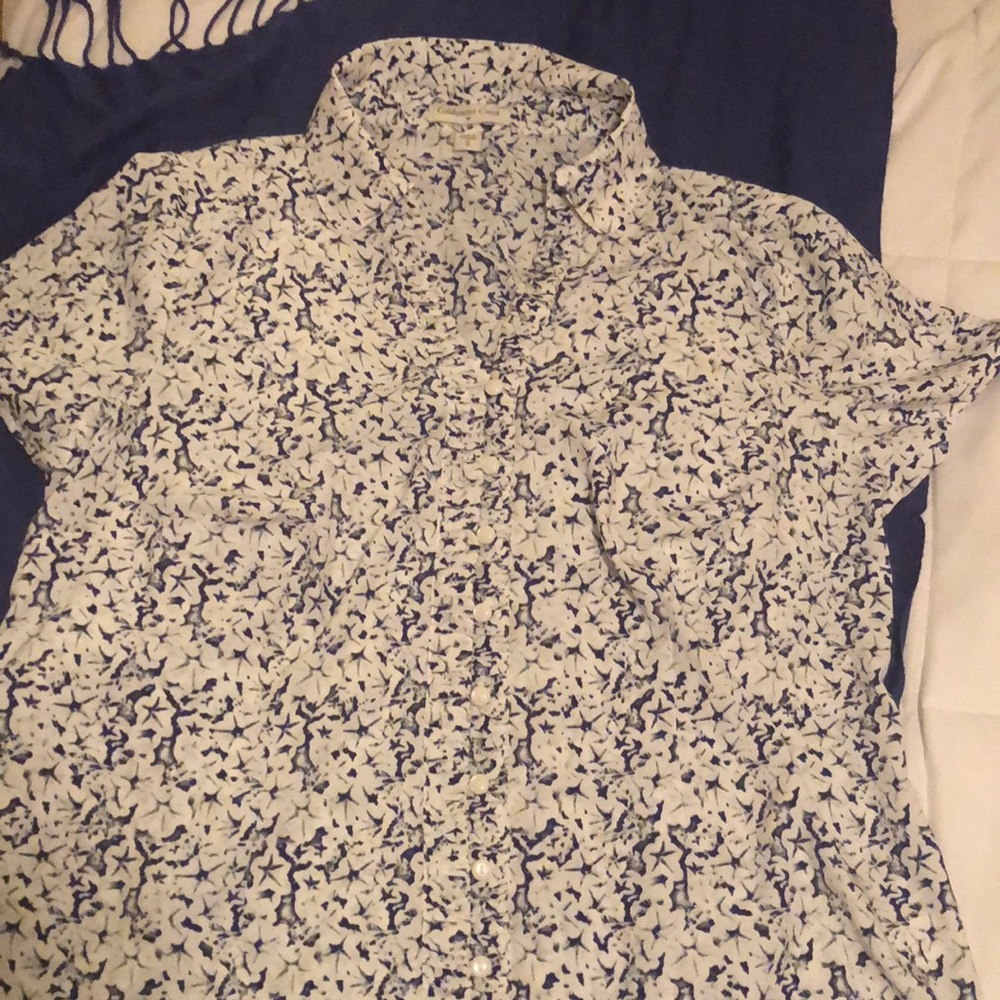 Coldwater Creek Button up short sleeve blouse.